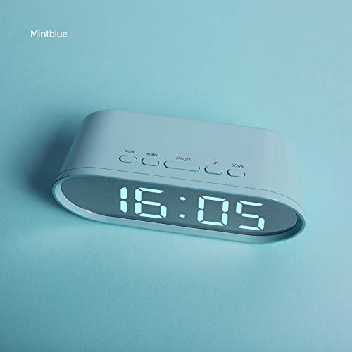 Mooas Pop Mirror Led Alarm Desk Clock, Led Clock, Alarm/Snooze, Temperature Clock (Pink) #TOP2
