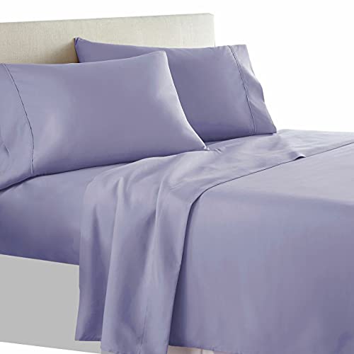 Royal Hotel Bedding Cotton Pillowcases, 2PC Pillow Cases, 100% Cotton, 300 Thread Count, Sateen Solid - Periwinkle - King Size