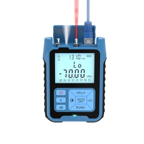 Image of Serplex 4 in 1 Optic Cable Tester for Fiber Optic Cable, LCD Backlight Optical Power Meter with LED Light & Automatic Calibration, Visible Red Laser Tool, Battery Operated, Battery Not Included