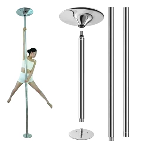 Bastón de baile portátil, acero profesional de 45 mm con modo giratorio y estático, altura ajustable, capacidad de carga de 444 libras, perfecto para entrenamiento en casa, club, gimnasio, pub