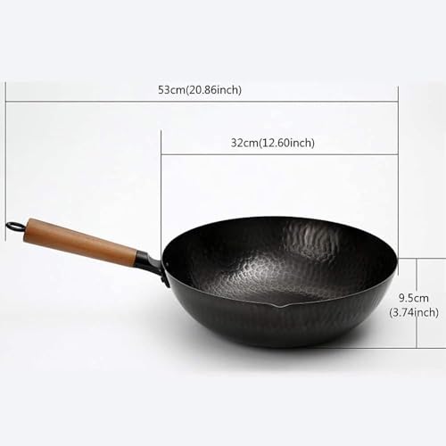 Wok tradicional de hierro forjado con tapa de pino miniatura 6