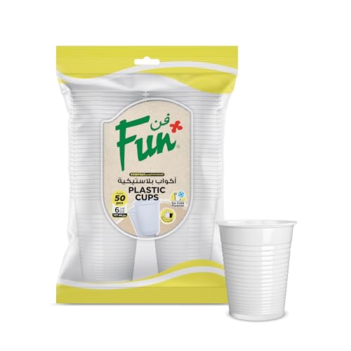 Fun Everyday Disposable Plastic Cup 6Oz White Pack Of 50