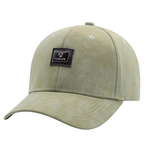 Image of kill off Premium Men's Leather Baseball Cap with Embroidered Patch, Adjustable Fit, Lightweight Comfortable Casual Wear Hat
