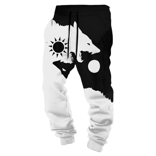 Generisch Pantalones de ocio vikingos para hombre, estampado 3D,