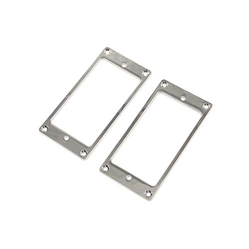 Geesatis 2 PCS Silver Humbucker Pickup Ring Cover Frame Flat for LP/SG Guitar Mounting Replacement Electric Guitar Accessories