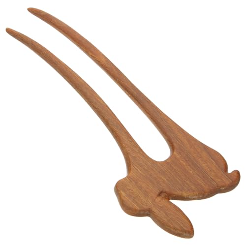 FONDOTIN レトロデザイン手彫り木製ヘアピン うさぎ形ヘアスティック 和風髪飾り 結婚式 パーティー用 古風髪留め 女性向けおしゃれアクセサ