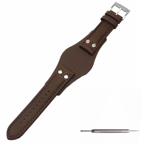 Adwoa Genuine Calf Leather Replacement Straps Compatible for Men's 22mm Spring Bar Fossil Leather Watch Band CH2564 CH2565 CH2599 CH2891 with Stainless Steel Buckle -  F22-Brown