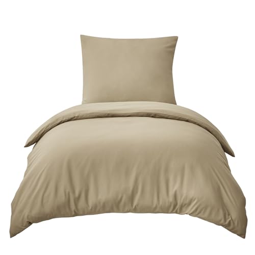 RUIKASI Bettwäsche 155x220 Khaki 2teilig - Polyester Mikrofaser Bettwäsche-Sets Oeko-TEX… – Ansicht 1