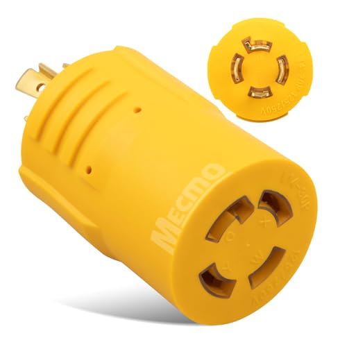 MECMO 20Amp to 30Amp Generator Adapter NEMA L14-20P to L14-30R 4 Prong Locking 20A L14-20 Plug to 30A L14-30 Twist Lock Receptacle for House Transfer Switch Power Back Up