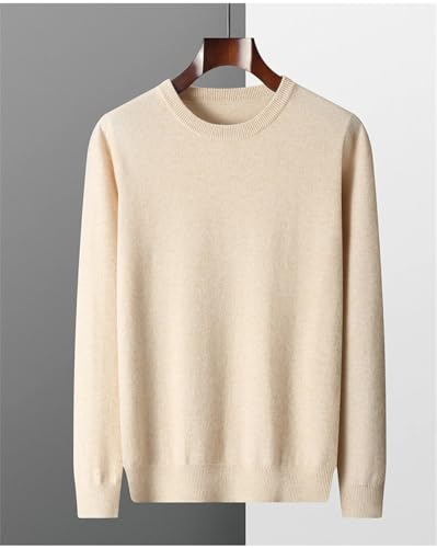 Men Solid Merino Wool Round Neck Sweater Long Sleeves Business Casual Soft Pullover Jumper2