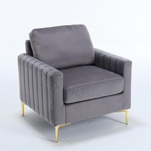 Image of Modern Armchair Single Sofa Chair for Small Wingback Chair | High Back Wing Chair | Single Seater Chair for Living RoomSet of 2 Chairs (Grey A)