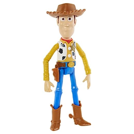 Disney Pixar Woody Action Figure, Posable Sheriff Character in Signature Look, Collectible Toy, 9.2 Inch