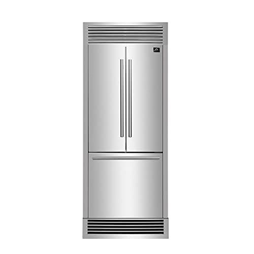 Forno 30 Inch French Door Refrigerator with Bottom Freezer 17.5