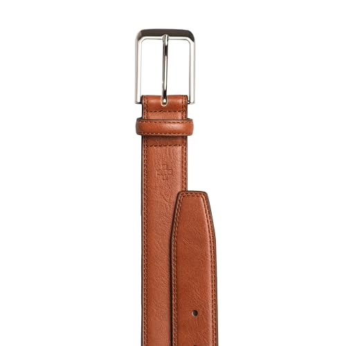 Vince Camuto Mens Belt | Double Stitch Detailing | Genuine Leather Belt3