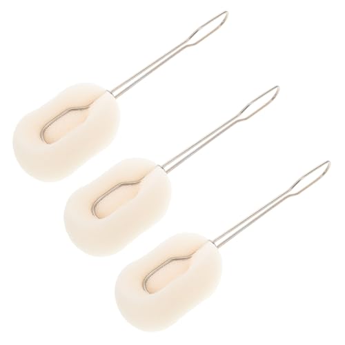 IWOWHERO 3Pcs Replaceable Cup Cleaning Brush with Long Stainless Steel Handle for Bottle and Cup Washing Soft Sponge for Delicate Surfaces for Home and Restaurant Use