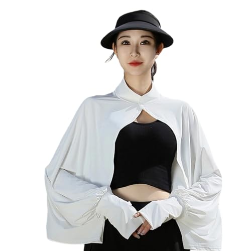 Women's Cooling Shawl Arm Sleeve Neck Sun Protection Cape Sun-proof Cover Cloak for Women Summer SPF Long Sleeve