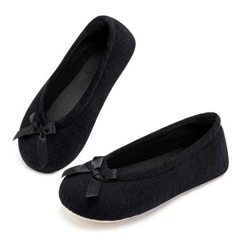 ANLUKE Women's Ballerina Memory Foam Slippers