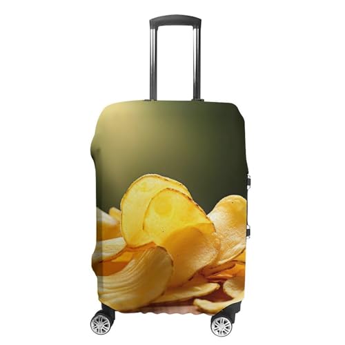 Potato Chips Luggage Covers Tsa Approved Suitcase Cover Elastic Washable Luggage Sleeve Carry on Cover Protector Anti-Scratch Suitcase Protector Fits 19-30 Inch Case(XL)