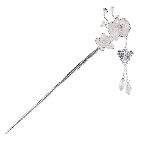 DONFAMDS 梅花流蘇簪 女性用フォーマル髪飾り 軽量で滑らかな表面の花柄ヘアスティック 和装や漢服に合う伝統的な髪留め 誕生日やクリスマ