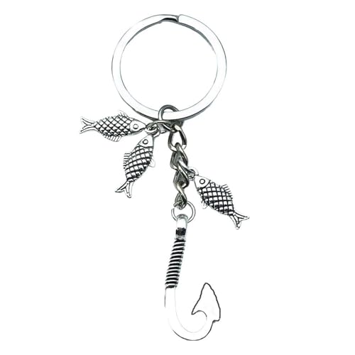 Porte-clés de voiture avec crochet de pêche pendentif de sac à dos