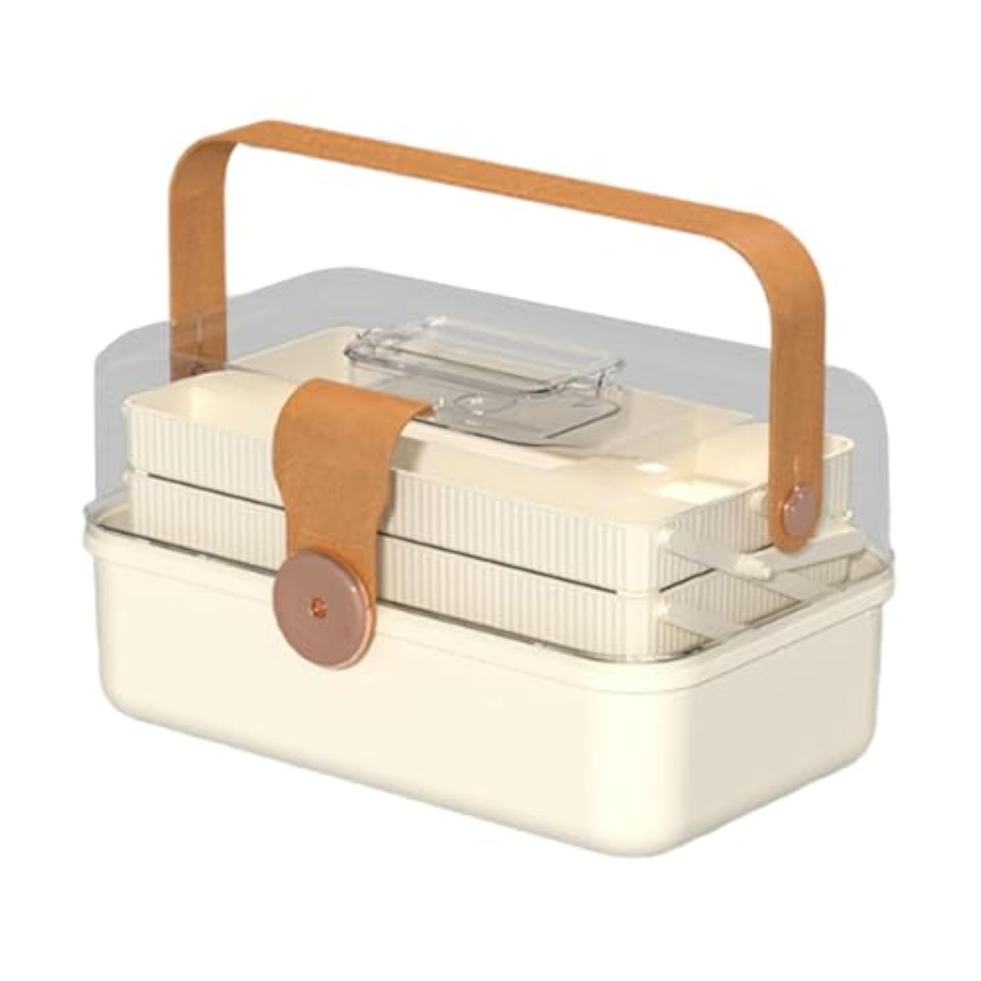 Family First Aid Box with Handle, Light Brown