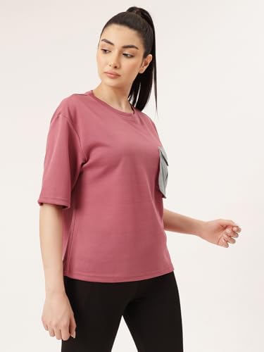 Image of Clovia Women's Comfort-Fit Active T-Shirt - Moisture-Wicking & Stretchable for Workouts