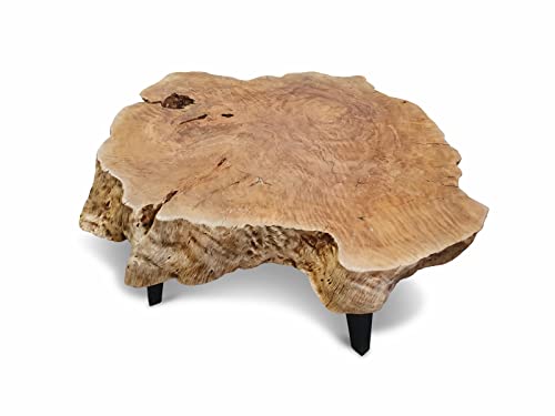 Mesa de café de madera maciza Lychee II - 80 - 120 cm tablero de madera maciza de lichee en estilo rústico, adecuado para salón, jardín de invierno o como mesa de café (80 - 90 x 40 cm) Cover
