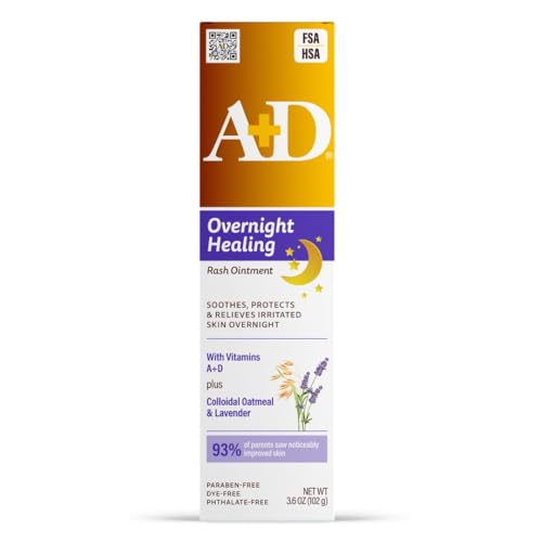A+D Overnight Healing Diaper Rash Ointment - Soothes, Protects & Relieves Diaper Rash Overnight with...