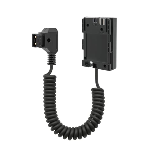D-Tap to LP-E6 (DR-E6) Dummy Battery Coiled Power Cable Compatible with Canon EOS R, R5, R6, R6 II, R7, 5D II/III/IV, 6D/6D II, 7D/7D II, 60D–90D, Replaces LP-E6 / LP-E6N / LP-E6NH, 47"