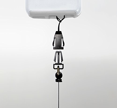 Keep it Reel® Komplettset: JoJo Handysicherung mit Clip-Schnalle und Edelstahl-Adapter - Sicher durch den Urlaub - Geldbeutel, Schlüssel und Ausweis-Hülle | Schwarz - Ausrüstung Für Handyschutz – Bild 4