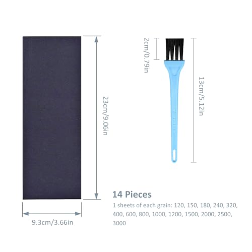 Schleifpapier,Schleifpapier Set,Fein 120-3000 Sandpaper,Nass und Trocken Schmirgelpapier,Trockenes Nasss Chleifpapier,für Autos,Holzarbeiten,Farbe,Kunsthandwerk,Metalle