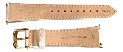 Swiss Legend 23Mm Cream Ostrich Leather Watch Strap With Gold Stainless Buckle Fits 42Mm Crusader Watch #TOP3