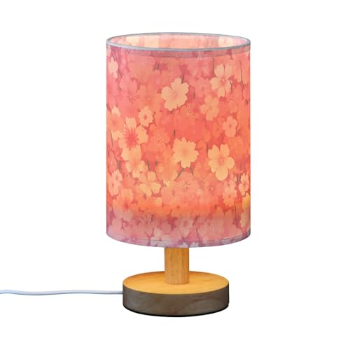 Lámpara de mesa LED rosa con pantalla para dormitorio miniatura 1