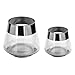 Produktbild FINK Teelichthalter Set Jona 2-teilig - Kerzenglas Windlichter Glas Set - Kerzengläser Farben: klar/Silber - Höhe 9/13 cm