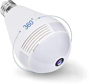 JNKC Full HD Picture Bulb Home Security Camera 1080p AI Powered Motion Detection l Infrared Light Vision | 360 degree Panorama | Talk Back Feature (Bulb Camera)