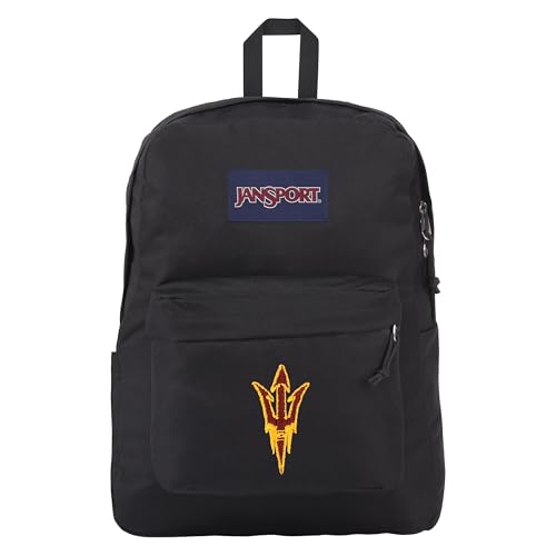 Image of JanSport NCAA Officially Licensed Backpack, Arizona State Sun Devils, Superbreak Plus with Padded 15'' Laptop Sleeve, Spacious Computer Bag for Men & Women, Durable Daypack with Bottle Pocket, Black