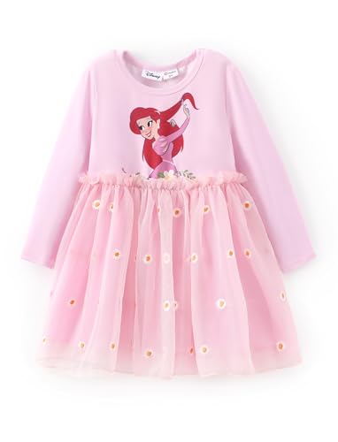 Image of Disney Princess Frozen Elsa Minnie Stitch Toddler Girl Tulle Tutu Dress Ruffle Sleeve Mesh Summer Birthday Party Clothes 2-9Y