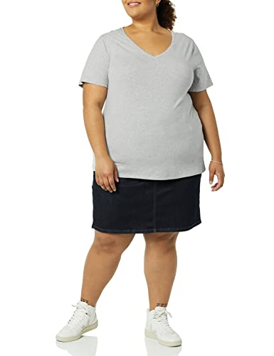 Image of Amazon Essentials Women's Plus Size Short-Sleeve V-Neck T-Shirt