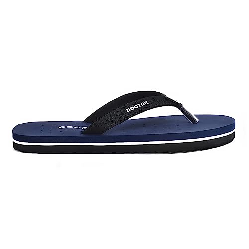 Image of Doctor Walk Orthopaedic Flip Flops, Black, Cushioned Footbed with Anti-Slip Sole Slipper for Women's