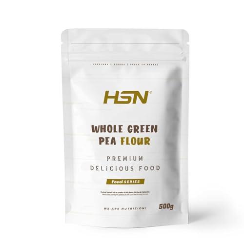 HSN Harina Integral de Guisante Verde Sin Gluten | 500g | Apta para Dietas Veganas | 100% Whole Green Pea Flour | No Incluye Dosificador | No-GMO