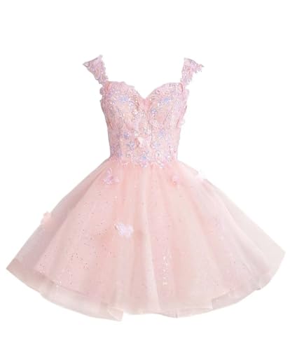 KDTM Off Shoulder Tulle Homecoming Dresses for Teens Short 3D Butterfly Prom Dress 2025 Sparkly Sequin Quinceanera Dresses