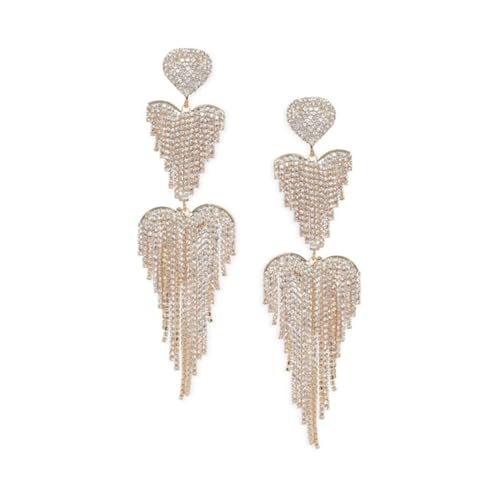 Rubans 18K Gold Plated Heart Shaped Waterfall Shoulder Duster Glamorous Earrings for Women and Girls, Perfect for any Parties Look & Special Occasions (B0D6GNGK6V) Amazon Price History, Amazon Price Tracker