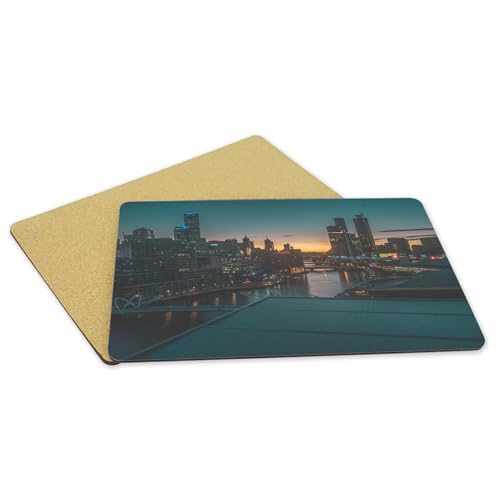 Sets de table souples dessous en liège napperons building grand format x4