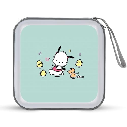 ポチャッコ CDケース プラケース DVD収納ケース CD収納ボックス ディスクケース 防水 メディアケース 大容量 40枚収納 小型 持ち運び便利 薄型 ファスナー付 旅行