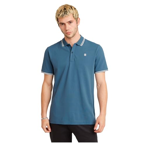G-Star Dunda Slim Stripe Polo Para Hombre, Azul Avio D17127-5864-1820 , L G-Star Dunda Slim Stripe Polo Para Hombre, Azul Avio D17127-5864-1820 , L