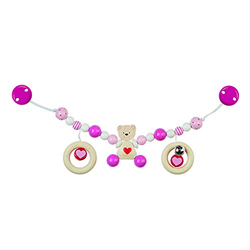 Preisvergleich Produktbild Heimess 736850 Kinderwagenkette Herzbär mit Clips, rosa
