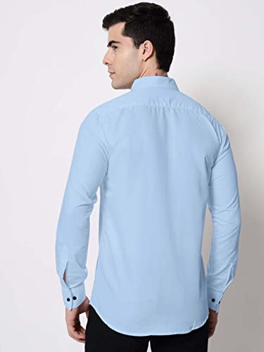 Image of Zombom Men's Regular Fit Cotton Blend Printed Spread Collar Full Sleeve Casual Shirt