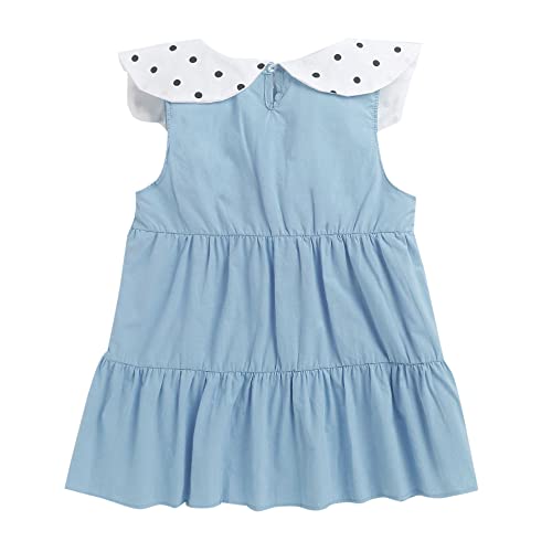 Image of Hopscotch Baby Girls Cotton And Spandex Sleeveless Solid Knee-Length Casual Dresses