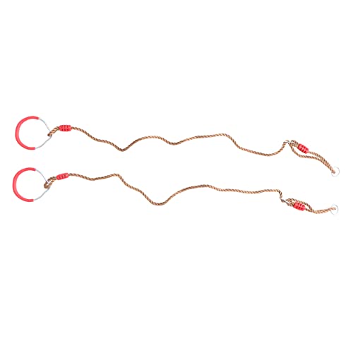 Hemoton 1Pair Gymnastic Rings Fitness Traction Rings for Pull Up Training Indoor Exercise Equipment Heavy Duty Supports for Adults