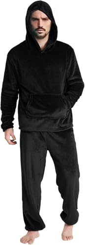 Catálogo para Comprar On-line Pijamas de una pieza para Hombre los preferidos por los clientes. 41 BWEFVB Pijamas para Hombre de Franela con Capucha, Pijama Hombre Invierno Polar, Pijamas Hombre Forro Polar Sudadera con Capucha y Pantalon, Conjunto de 2 Piezas de Largo para el...